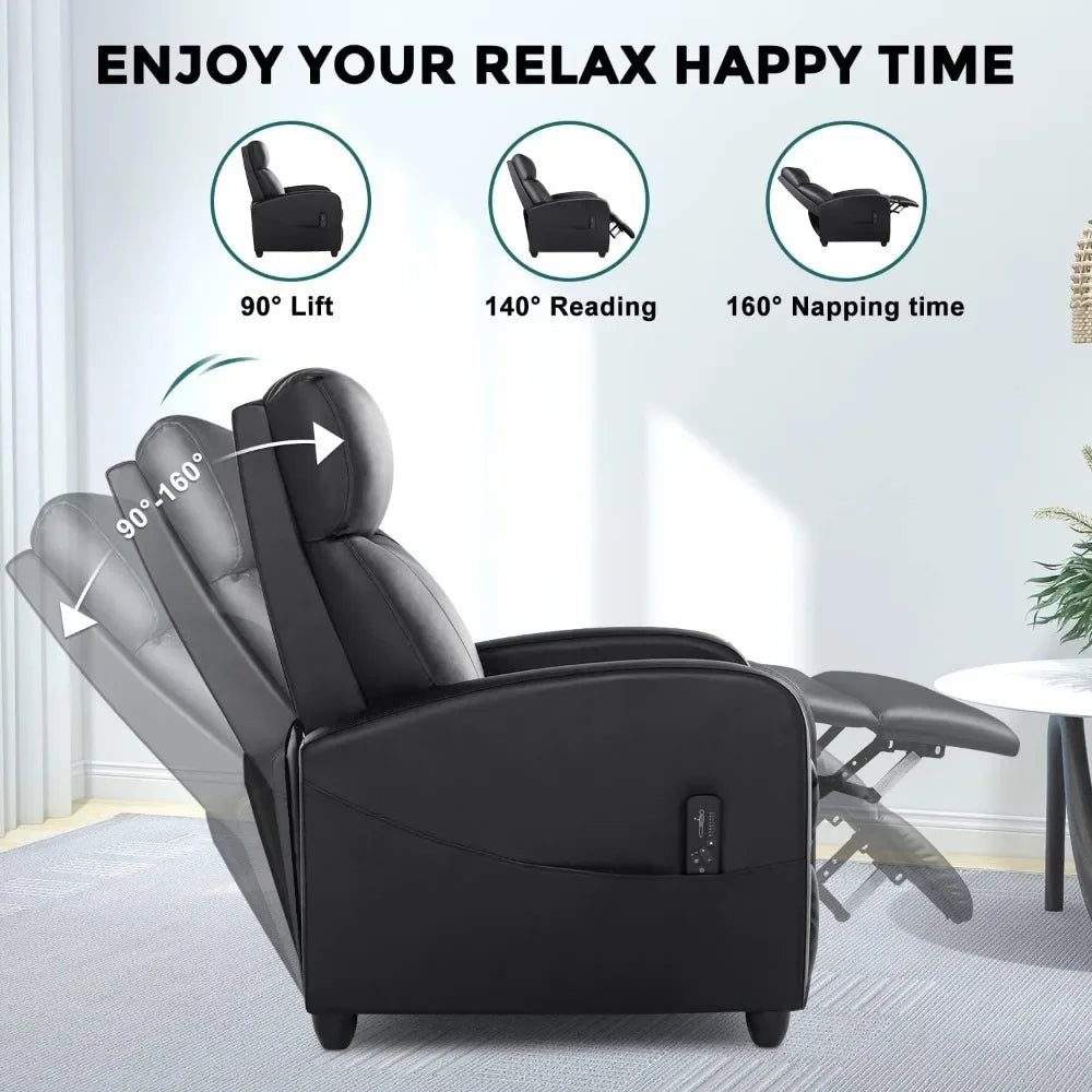 Adults Massage Adjustable Recliner, PU Leather