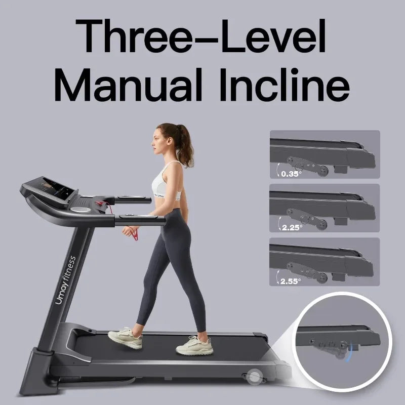 Folding 3 Level Incline Treadmill w/Pulse Sensors